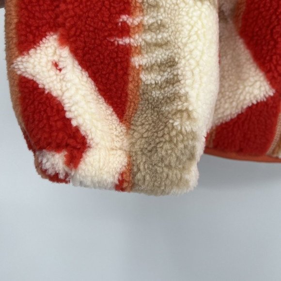 Pendleton Women's Pike Fleece Jacket S Snap Front Orange Mango Los Lunas Tribal - Picture 11 of 12